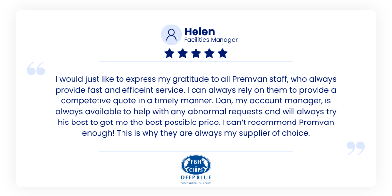 Deep Blue Fish and Chips Testimonial